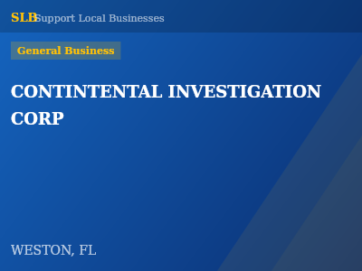 CONTINTENTAL INVESTIGATION CORP — General Business in WESTON, FL