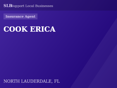 COOK ERICA — Insurance Agent in NORTH LAUDERDALE, FL