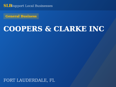 COOPERS & CLARKE INC — General Business in FORT LAUDERDALE, FL