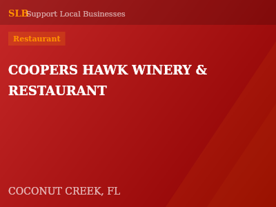 COOPERS HAWK WINERY & RESTAURANT — Restaurant in COCONUT CREEK, FL