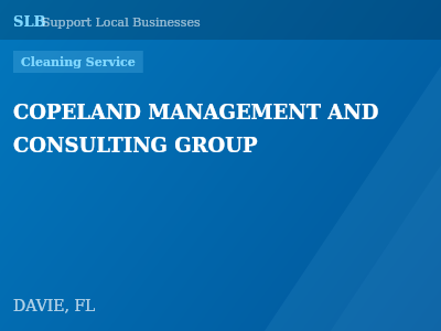 COPELAND MANAGEMENT AND CONSULTING GROUP — Cleaning Service in DAVIE, FL