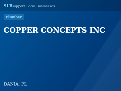 COPPER CONCEPTS INC — Plumber in DANIA, FL