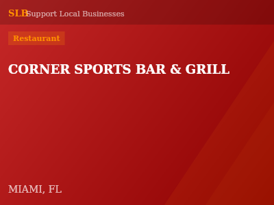 CORNER SPORTS BAR & GRILL — Restaurant in MIAMI, FL