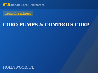 CORO PUMPS & CONTROLS CORP — General Business in HOLLYWOOD, FL