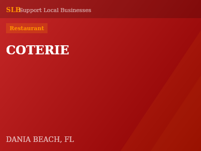 COTERIE — Restaurant in DANIA BEACH, FL