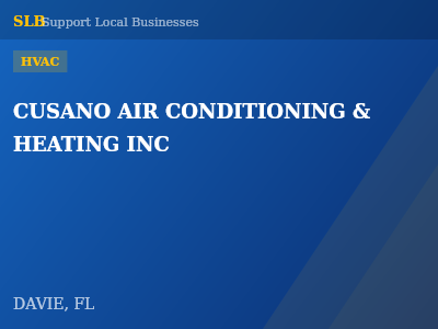 CUSANO AIR CONDITIONING & HEATING INC — HVAC in DAVIE, FL