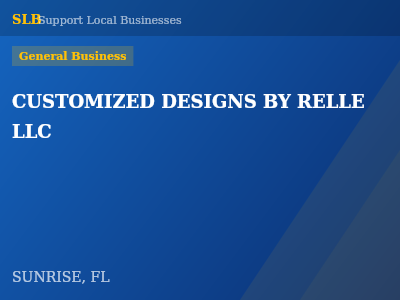 CUSTOMIZED DESIGNS BY RELLE LLC — General Business in SUNRISE, FL