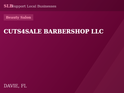 CUTS4SALE BARBERSHOP LLC — Beauty Salon in DAVIE, FL