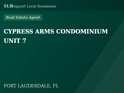 CYPRESS ARMS CONDOMINIUM UNIT 7 — Real Estate Agent in FORT LAUDERDALE, FL