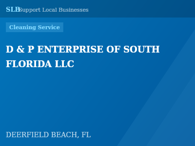 D & P ENTERPRISE OF SOUTH FLORIDA LLC — Cleaning Service in DEERFIELD BEACH, FL