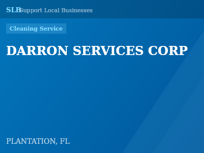 DARRON SERVICES CORP — Cleaning Service in PLANTATION, FL