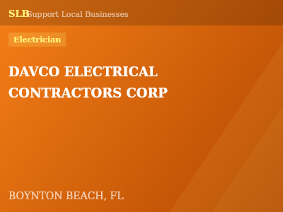 DAVCO ELECTRICAL CONTRACTORS CORP — Electrician in BOYNTON BEACH, FL