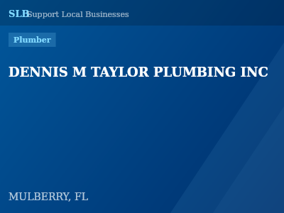 DENNIS M TAYLOR PLUMBING INC — Plumber in MULBERRY, FL