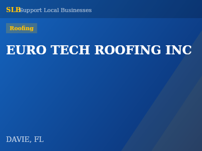 EURO TECH ROOFING INC — Roofing in DAVIE, FL