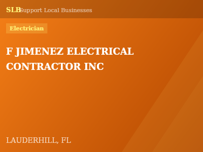 F JIMENEZ ELECTRICAL CONTRACTOR INC — Electrician in LAUDERHILL, FL