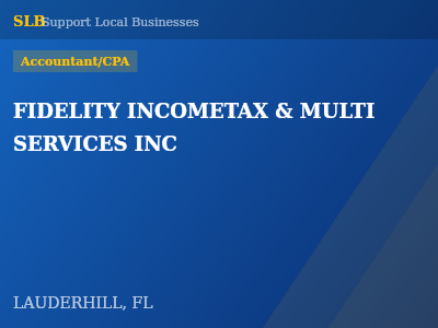 FIDELITY INCOMETAX & MULTI SERVICES INC — Accountant/CPA in LAUDERHILL, FL