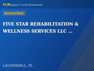 FIVE STAR REHABILITATION & WELLNESS SERVICES LLC DBA AGEILITY PHYSICAL THERAPY SOLUTIONS AT LENOX ON THE LAKE — Doctor/Clinic in LAUDERHILL, FL