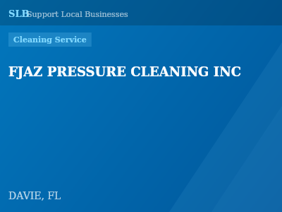 FJAZ PRESSURE CLEANING INC — Cleaning Service in DAVIE, FL