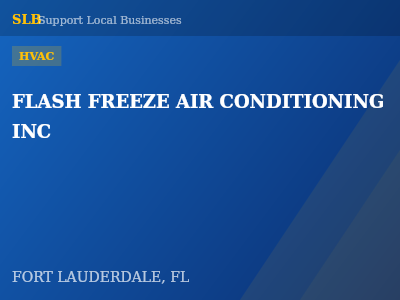 FLASH FREEZE AIR CONDITIONING INC — HVAC in FORT LAUDERDALE, FL