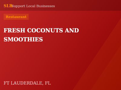 FRESH COCONUTS AND SMOOTHIES — Restaurant in FT LAUDERDALE, FL