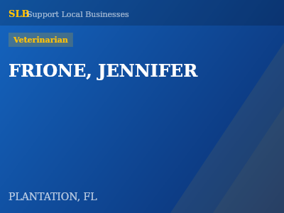 FRIONE, JENNIFER — Veterinarian in PLANTATION, FL