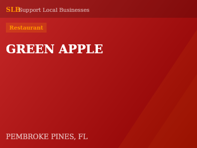 GREEN APPLE — Restaurant in PEMBROKE PINES, FL