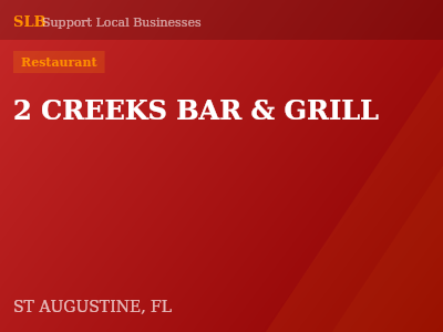 2 CREEKS BAR & GRILL — Restaurant in ST AUGUSTINE, FL