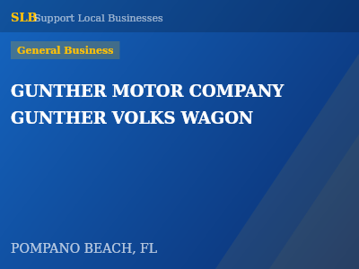 GUNTHER MOTOR COMPANY GUNTHER VOLKS WAGON — General Business in POMPANO BEACH, FL
