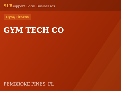 GYM TECH CO — Gym/Fitness in PEMBROKE PINES, FL