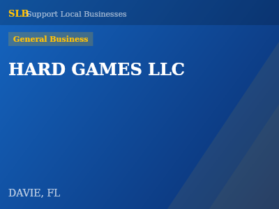 HARD GAMES LLC — General Business in DAVIE, FL