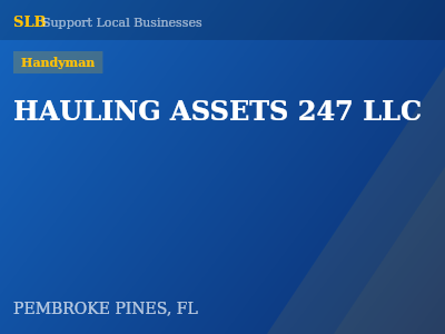HAULING ASSETS 247 LLC — Handyman in PEMBROKE PINES, FL