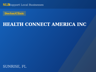 HEALTH CONNECT AMERICA INC — Doctor/Clinic in SUNRISE, FL