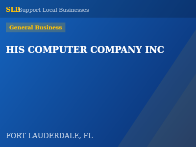 HIS COMPUTER COMPANY INC — General Business in FORT LAUDERDALE, FL