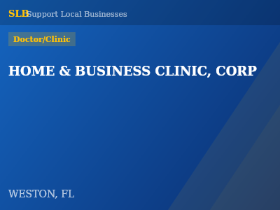 HOME & BUSINESS CLINIC, CORP — Doctor/Clinic in WESTON, FL