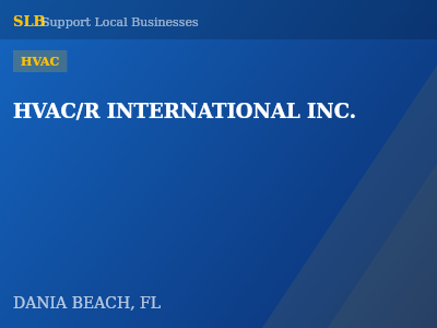 HVAC/R INTERNATIONAL INC. — HVAC in DANIA BEACH, FL