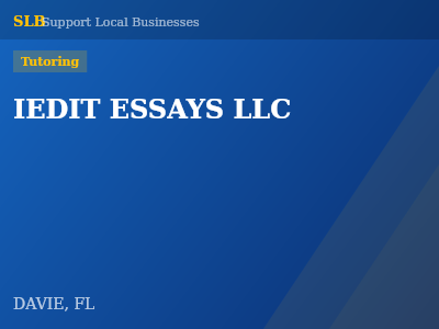 IEDIT ESSAYS LLC — Tutoring in DAVIE, FL