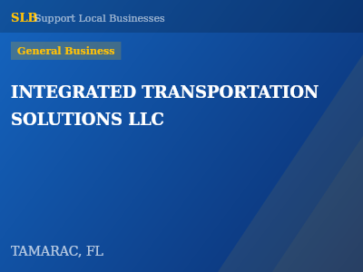 INTEGRATED TRANSPORTATION SOLUTIONS LLC — General Business in TAMARAC, FL