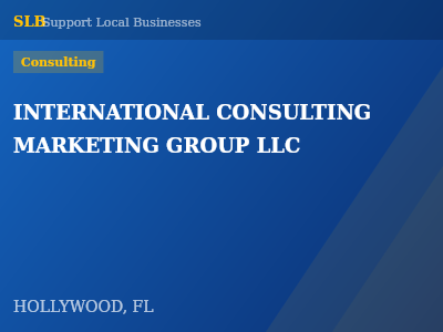 INTERNATIONAL CONSULTING MARKETING GROUP LLC — Consulting in HOLLYWOOD, FL