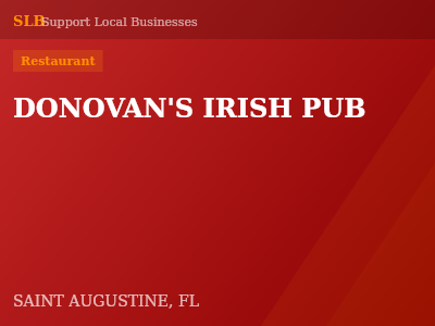 DONOVAN'S IRISH PUB — Restaurant in SAINT AUGUSTINE, FL