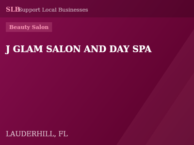 J GLAM SALON AND DAY SPA — Beauty Salon in LAUDERHILL, FL