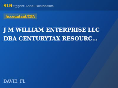 J M WILLIAM ENTERPRISE LLC DBA CENTURYTAX RESOURCES — Accountant/CPA in DAVIE, FL