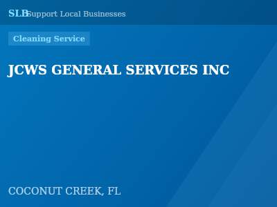 JCWS GENERAL SERVICES INC — Cleaning Service in COCONUT CREEK, FL