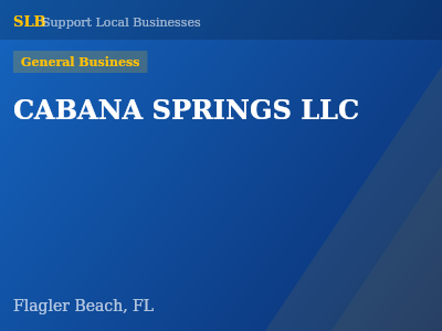 CABANA SPRINGS LLC — General Business in Flagler Beach, FL