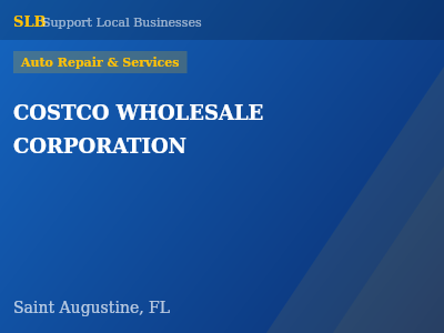 COSTCO WHOLESALE CORPORATION — Auto Repair & Services in Saint Augustine, FL