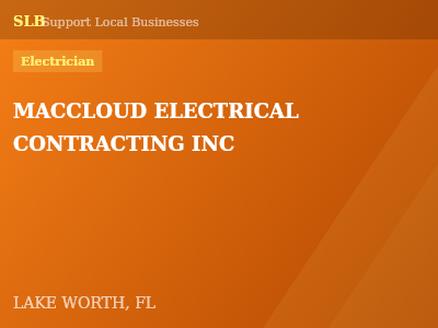 MACCLOUD ELECTRICAL CONTRACTING INC — Electrician in LAKE WORTH, FL