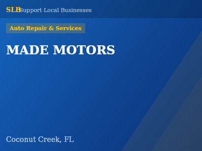 MADE MOTORS — Auto Repair & Services in Coconut Creek, FL