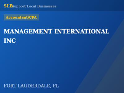 MANAGEMENT INTERNATIONAL INC — Accountant/CPA in FORT LAUDERDALE, FL