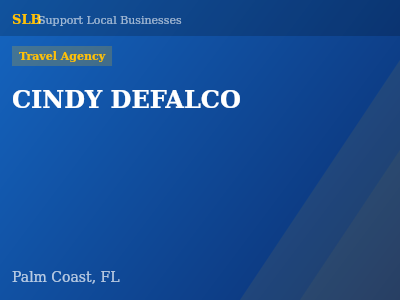CINDY DEFALCO — Travel Agency in Palm Coast, FL
