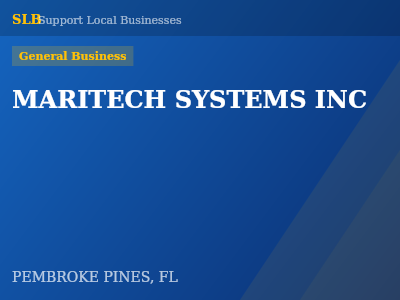 MARITECH SYSTEMS INC — General Business in PEMBROKE PINES, FL