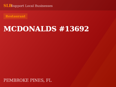 MCDONALDS #13692 — Restaurant in PEMBROKE PINES, FL